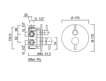 MY FUTURE - 5964-3 - Recessed chromed brass shower mixer by Rubinetteria Giulini - view 3